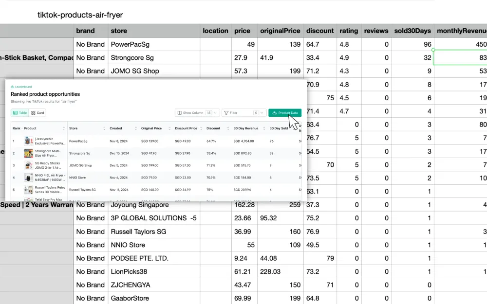 Export your data